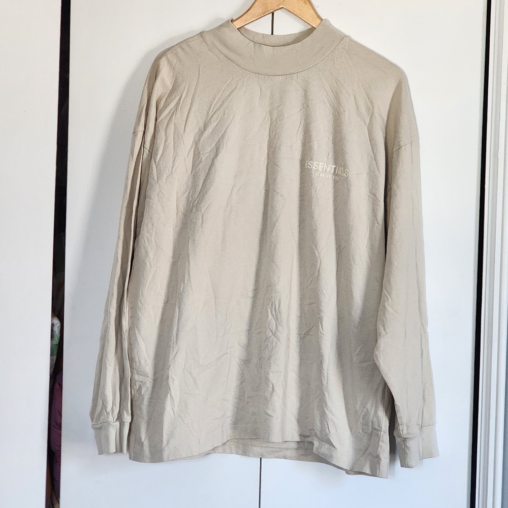 Essentials Light Beige Long Sleeve Men's Tee